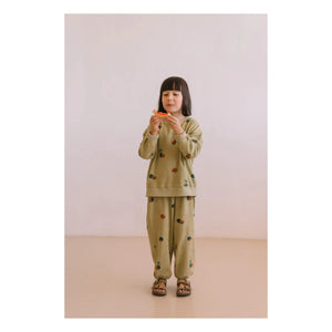 Studio Bohème - Porgy Watermelon Organic Cotton Towel Pants | Khaki