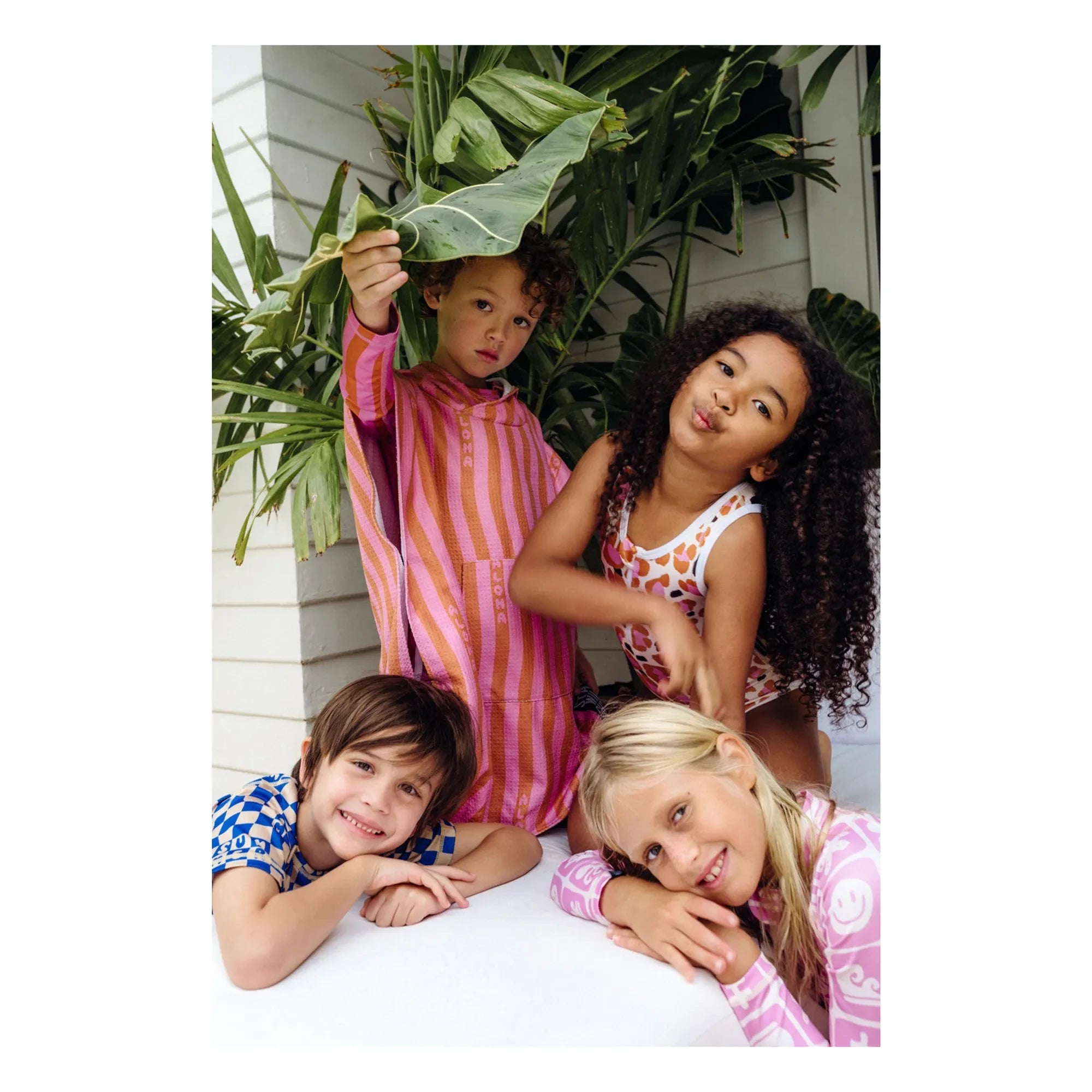 Beach & Bandits - Aloha Striped Organic Cotton Poncho | Pink