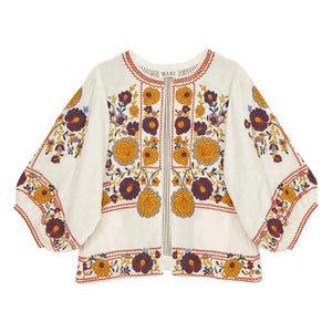 M.A.B.E. - Greta Cotton Embroidered Jacket | Orange