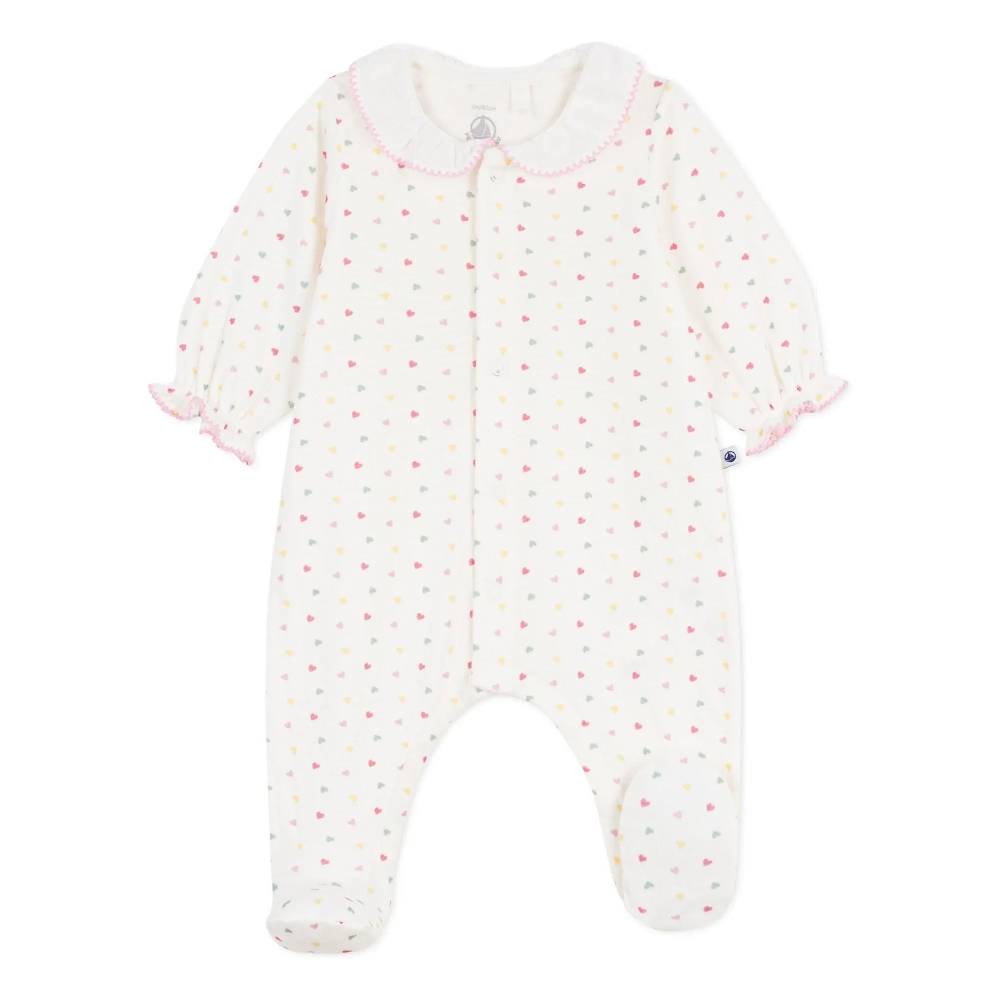 Petit Bateau - Pyjamas Dors Bien Hearts Tubique Organic Cotton | White