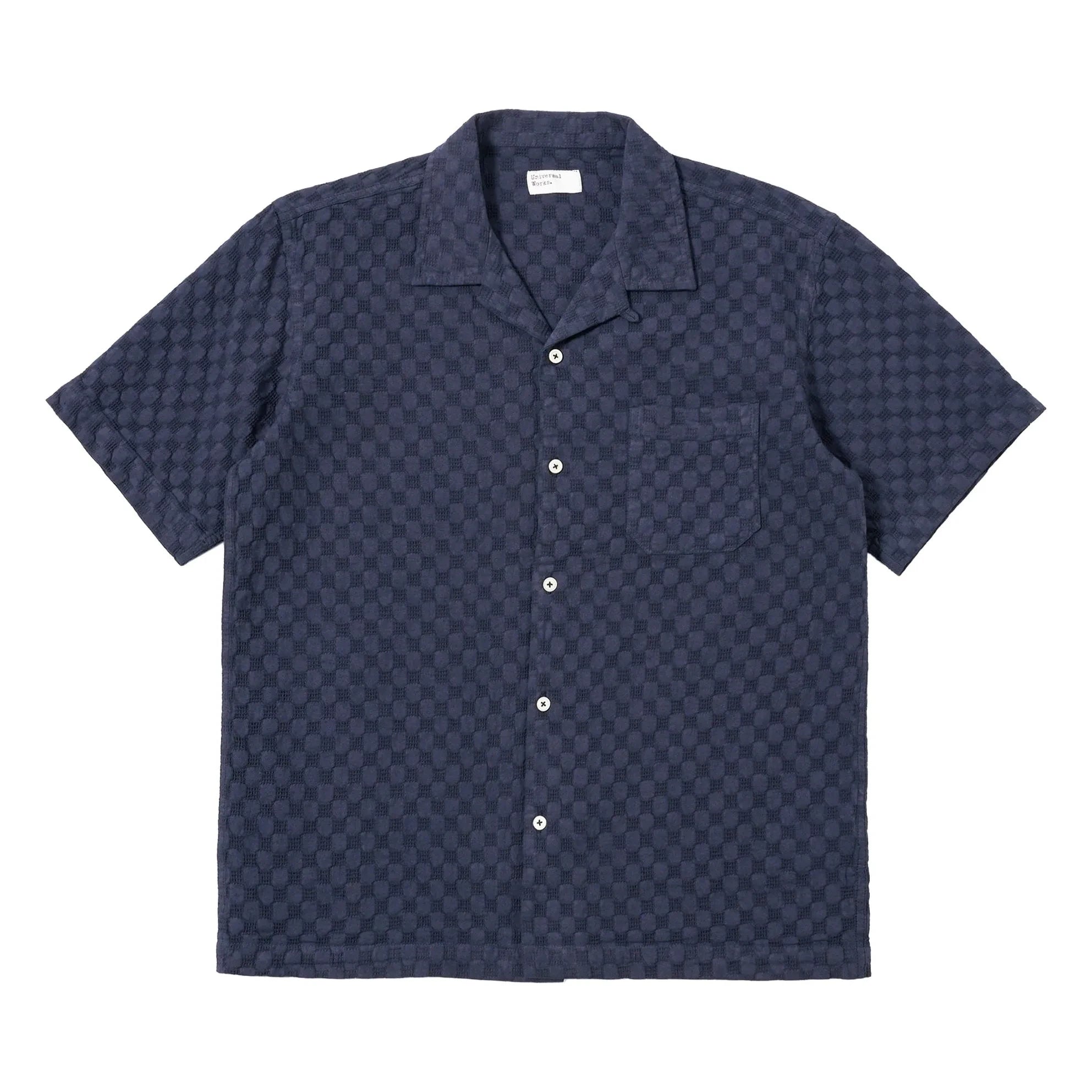 Universal Works - Chemise Road Gömlek Nokta Waffle | Lacivert