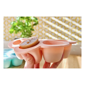 Béaba - Multi-compartment Silicone Plate 6x90ml | Pale Pink