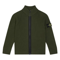Stone Island - Yün Logolu Fermuarlı Yelek | Haki