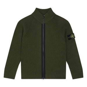 Stone Island - Yün Logolu Fermuarlı Yelek | Haki
