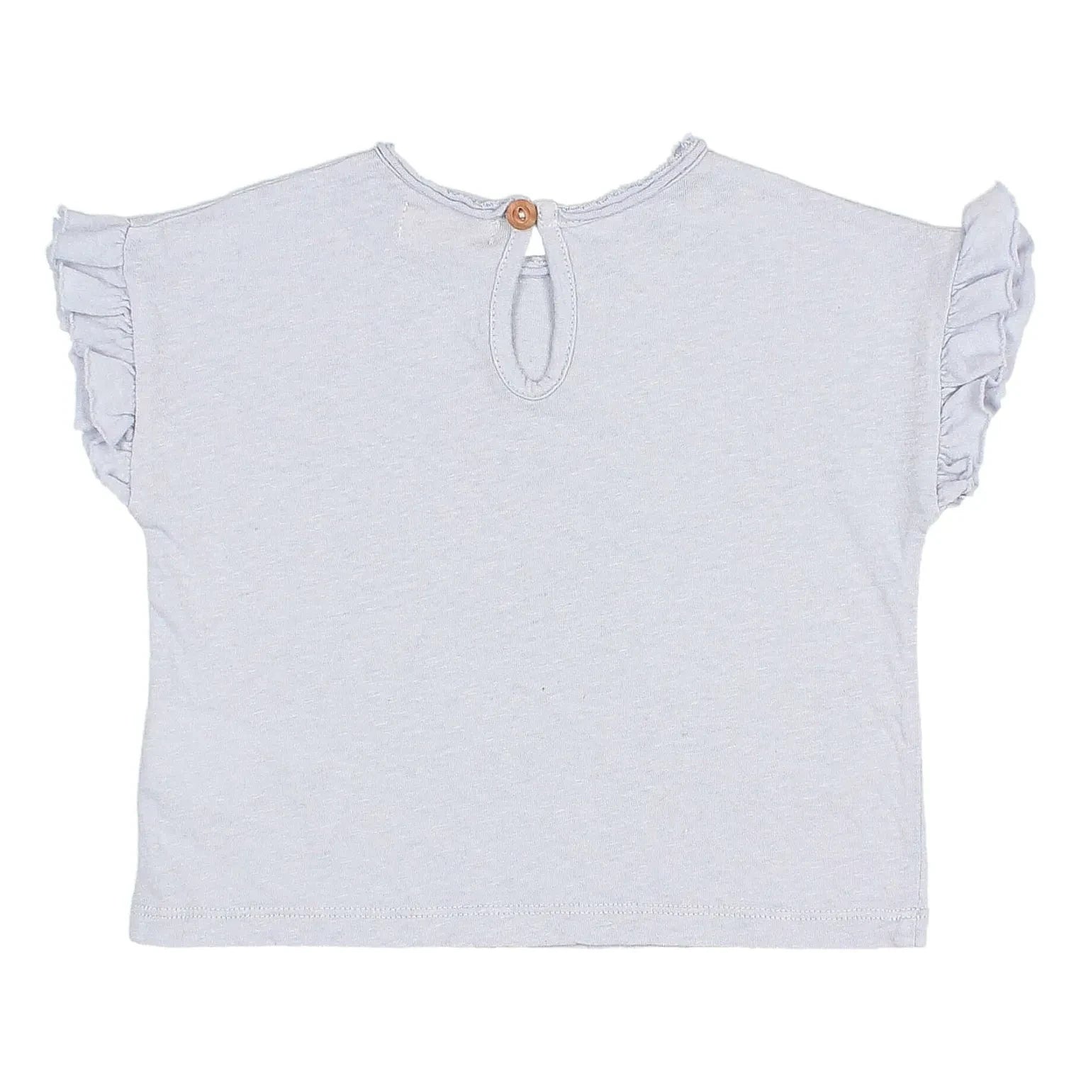 Búho - Baby Linen Ruffled T-Shirt | Light Blue