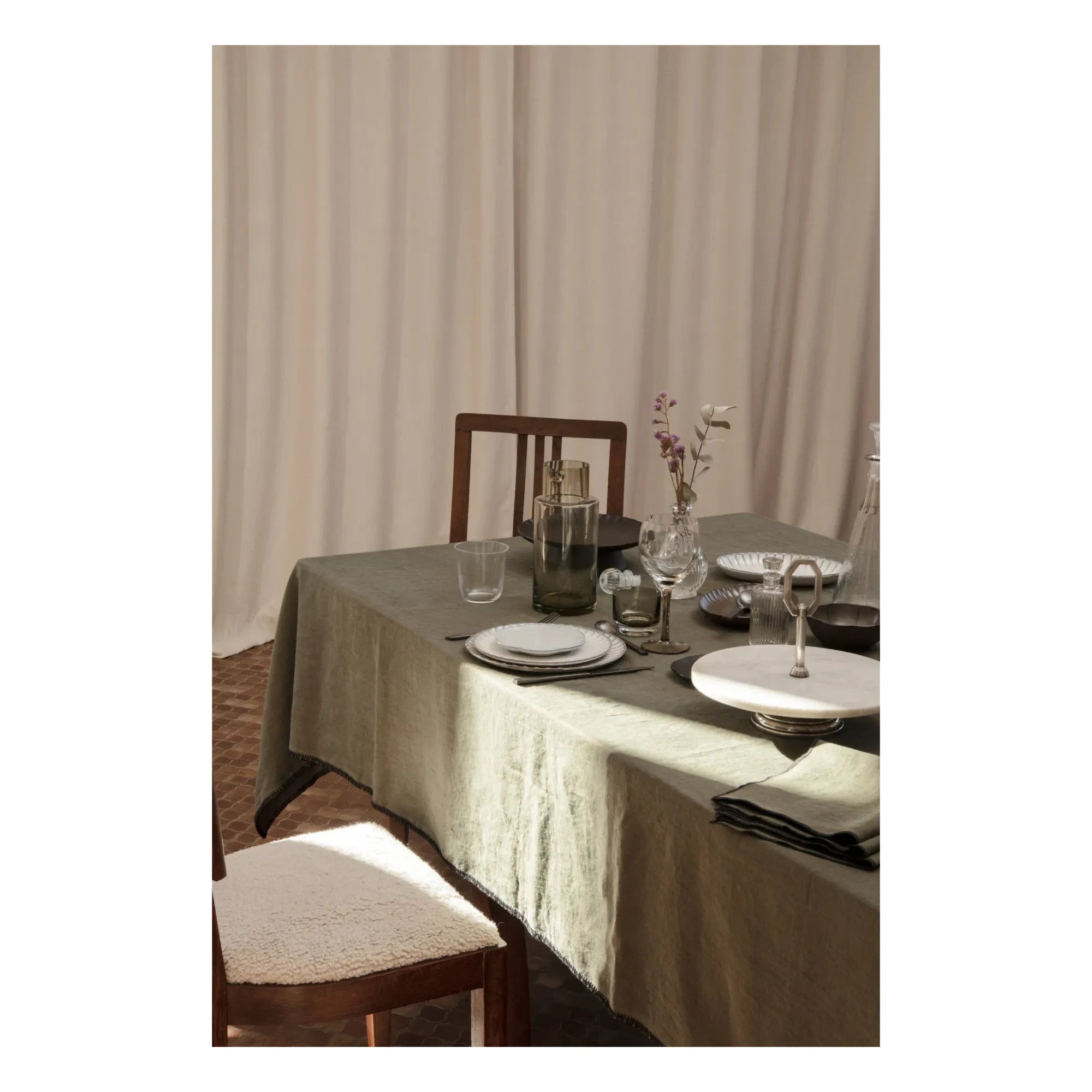 Communauté de biens - Washed Linen Napkin - 4-piece Set | Khaki