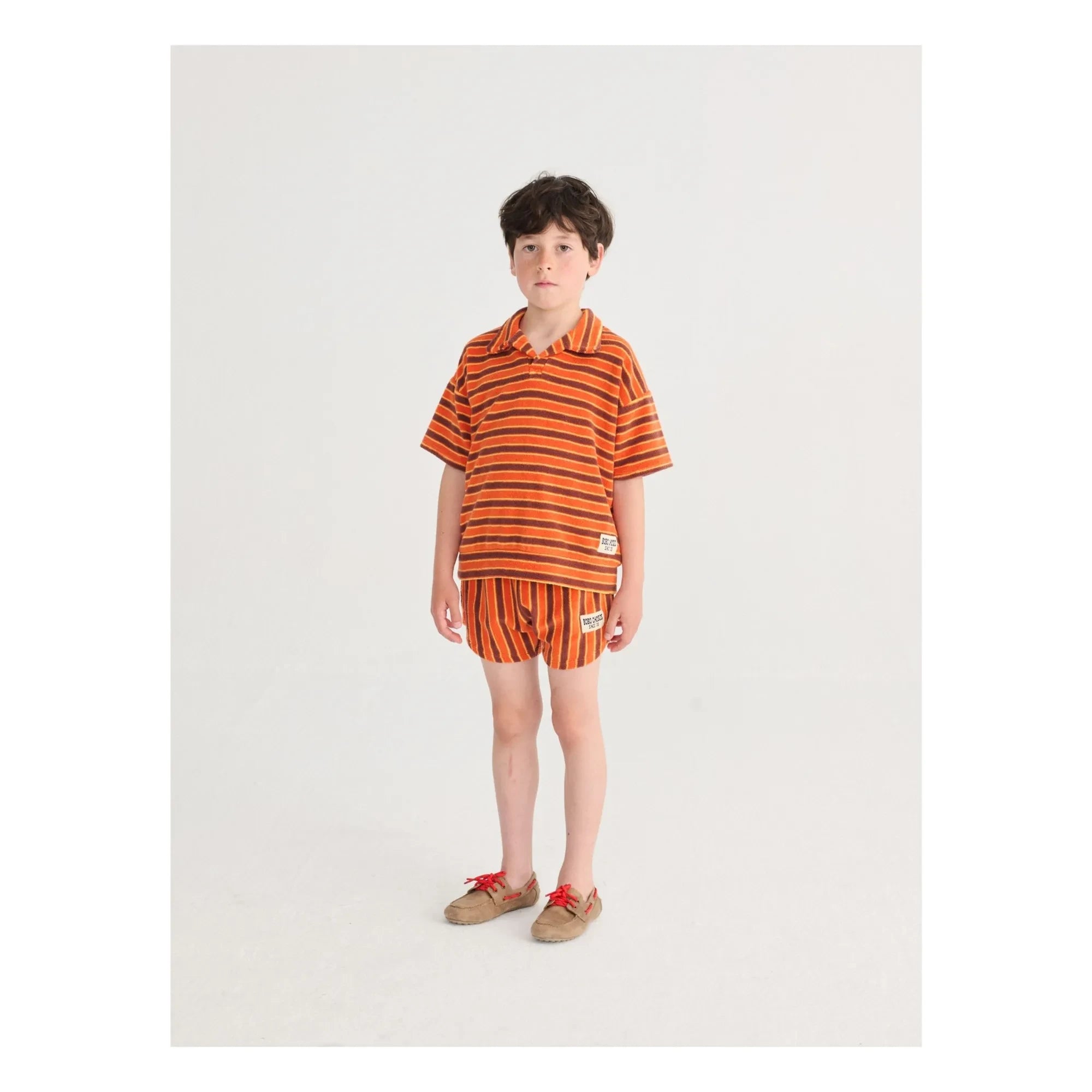 Bobo Choses - Striped Towel Shorts | Orange