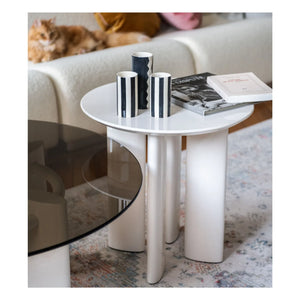 The Socialite Family - Lacquered Walnut Carlotta Side Table | Cream