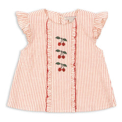 Konges Sløjd - Ellie Striped Organic Cotton Top | Red