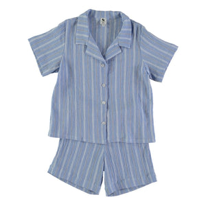Risu Risu - Organic Cotton Striped Pajama | Blue