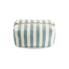 Rose in April - Vic Striped Towel Fabric Toiletry Bag | Light Blue