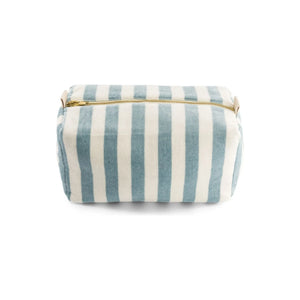 Rose in April - Vic Striped Towel Fabric Toiletry Bag | Light Blue