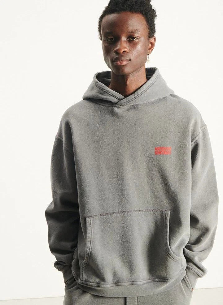 American Vintage - Plizzy Kapüşonlu Sweatshirt | Koyu Gri