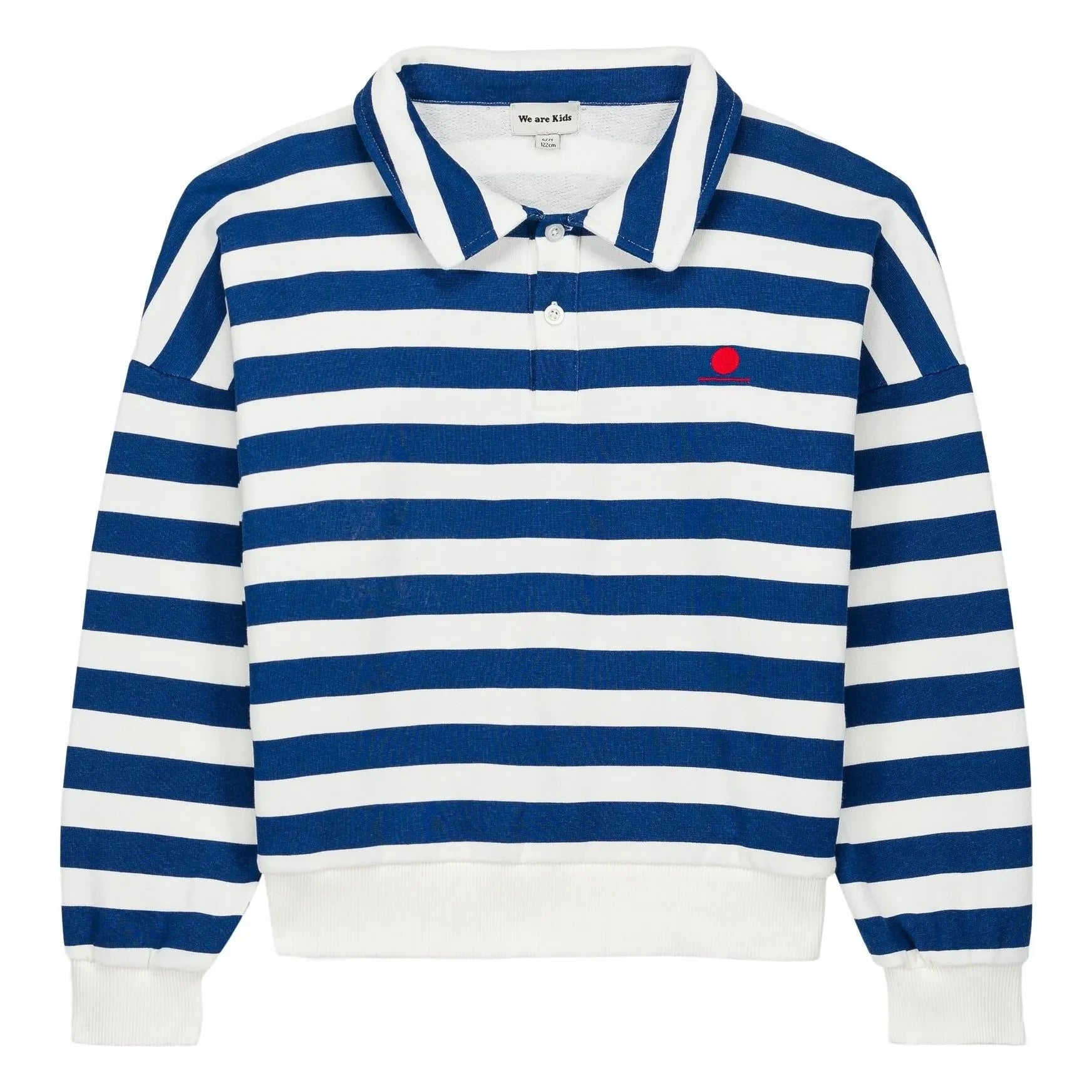 We Are Kids - Striped Organic Cotton Polo T-Shirt | Blue
