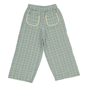 Bebe Organic - Mia Carreaux Pocket Trousers with Braces | Blue Green