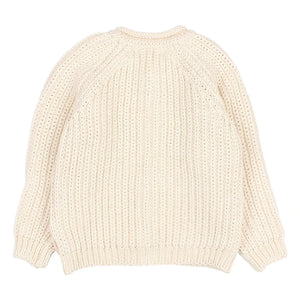 Búho - Côtes Perlées Organic Cotton Cardigan | Ecru