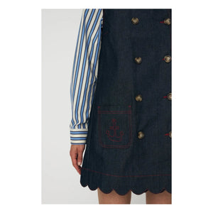 Stella Nova - Scallop Cotton Dress | Dark Blue