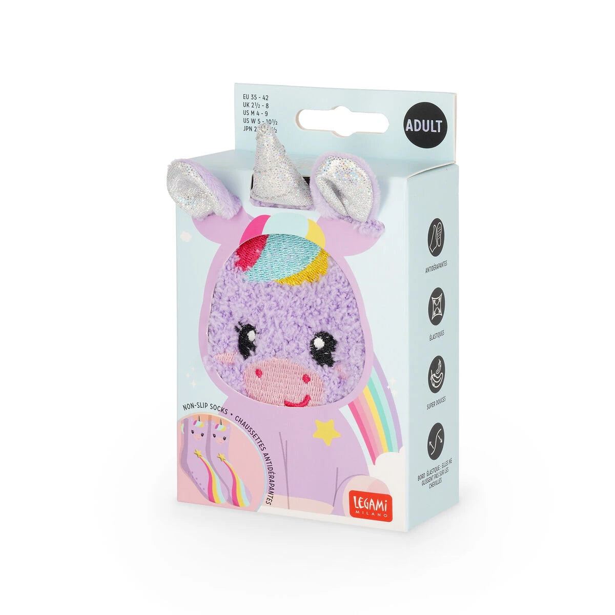 Legami - Non-slip Unicorn Socks for Adults - A Perfect Fit!