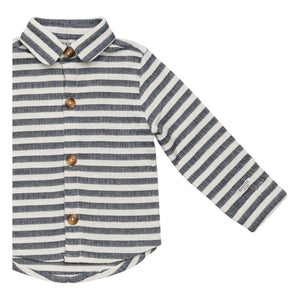Donsje - Leom Striped Organic Cotton Shirt | Navy Blue