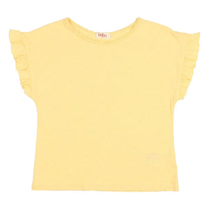 Búho - Linen Ruffled T-Shirt | Yellow