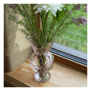 &Klevering - Cosmetic diamond shaped glass vase | Pink