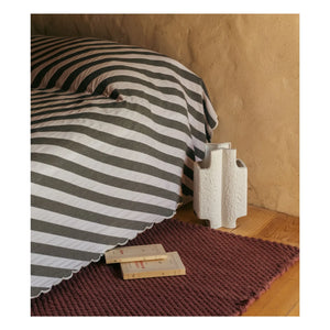The Socialite Family - Striped cotton Monastico bedspread | Dark Green
