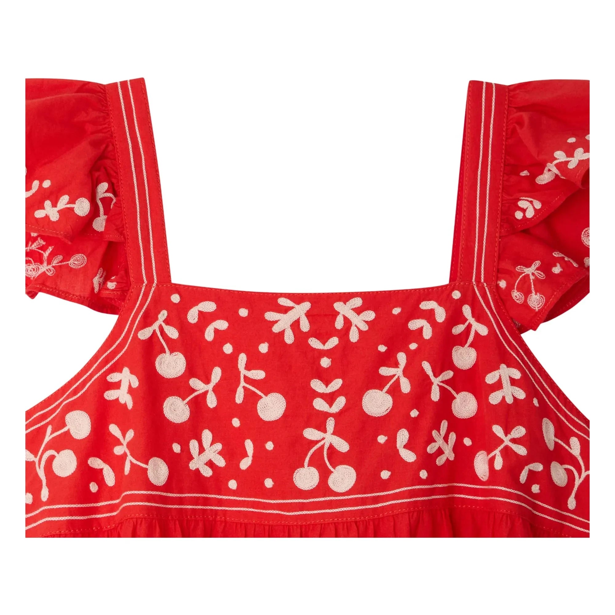 Bonpoint - Cora organik pamuklu elbise | Rouge coquelicot