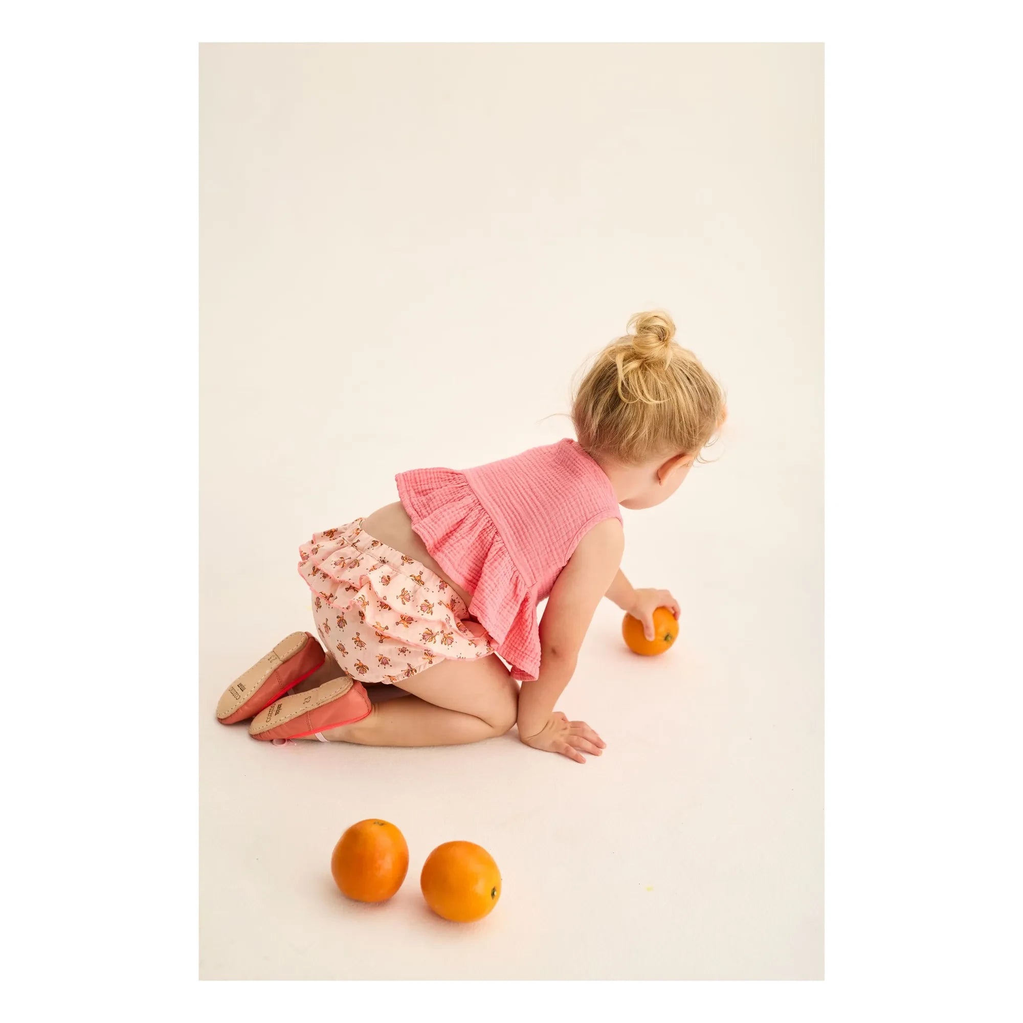 Cozmo - Posy Cotton Gauze Top | Powder Pink