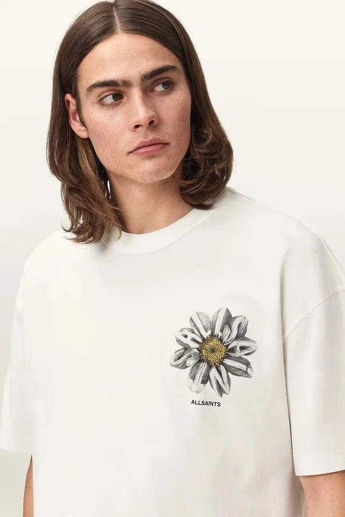 AllSaints Erkek Pamuklu Oversize Tişört PETALS