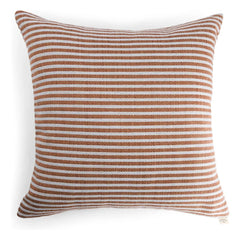 The Socialite Family - Striped Fabric Carino Square Pillow | Brown
