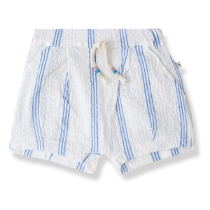 1+ in the family - Conca Striped Bermuda Shorts | Light blue