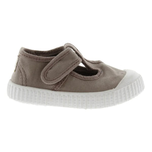 Victoria - Single Strap Sandal with Velcro | Oatmeal
