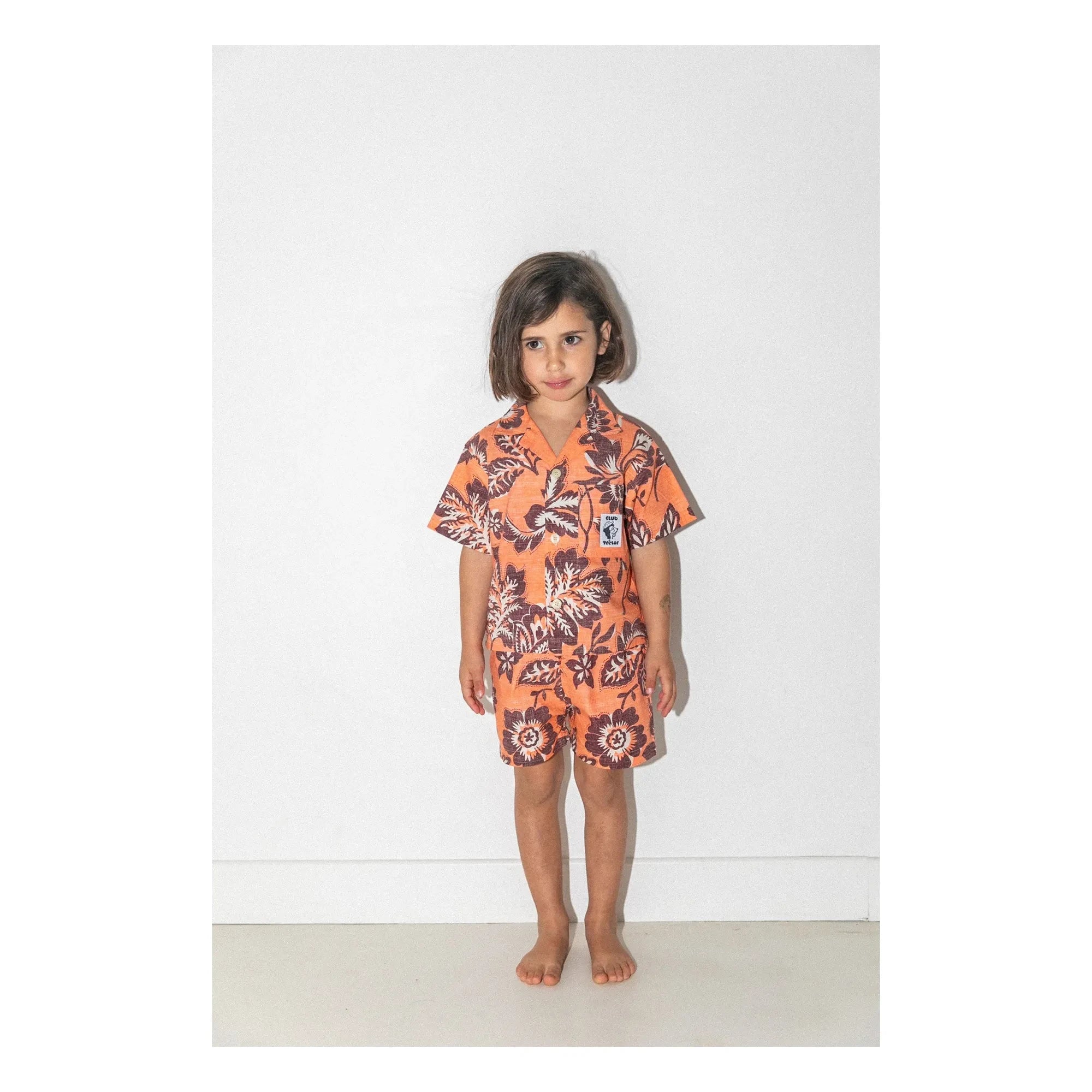 Club Trésor - Tiki Waikiki Poplin Shirt and Shorts Set | Orange