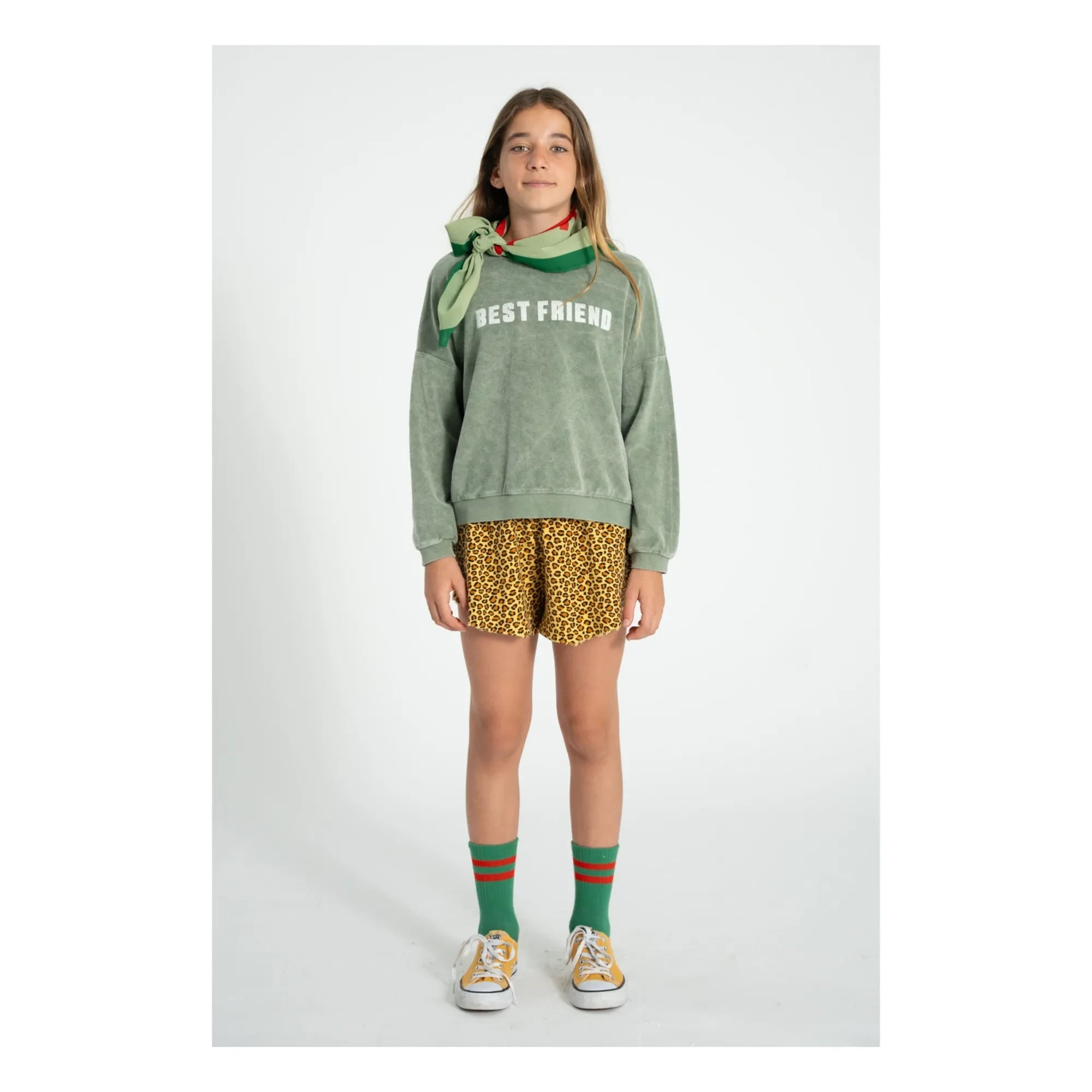 Piupiuchick - Best Friend Organic Cotton Towel Sweatshirt | Dark Green