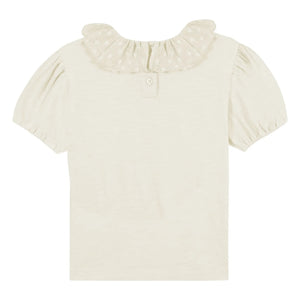 Bonton - Niris Embroidered Collar T-Shirt | Ecru