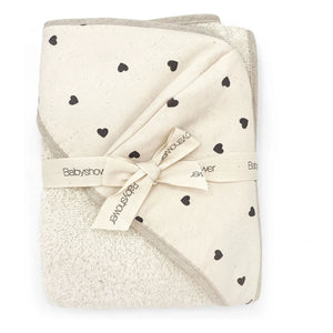 Babyshower - Cœurs bath robe | White