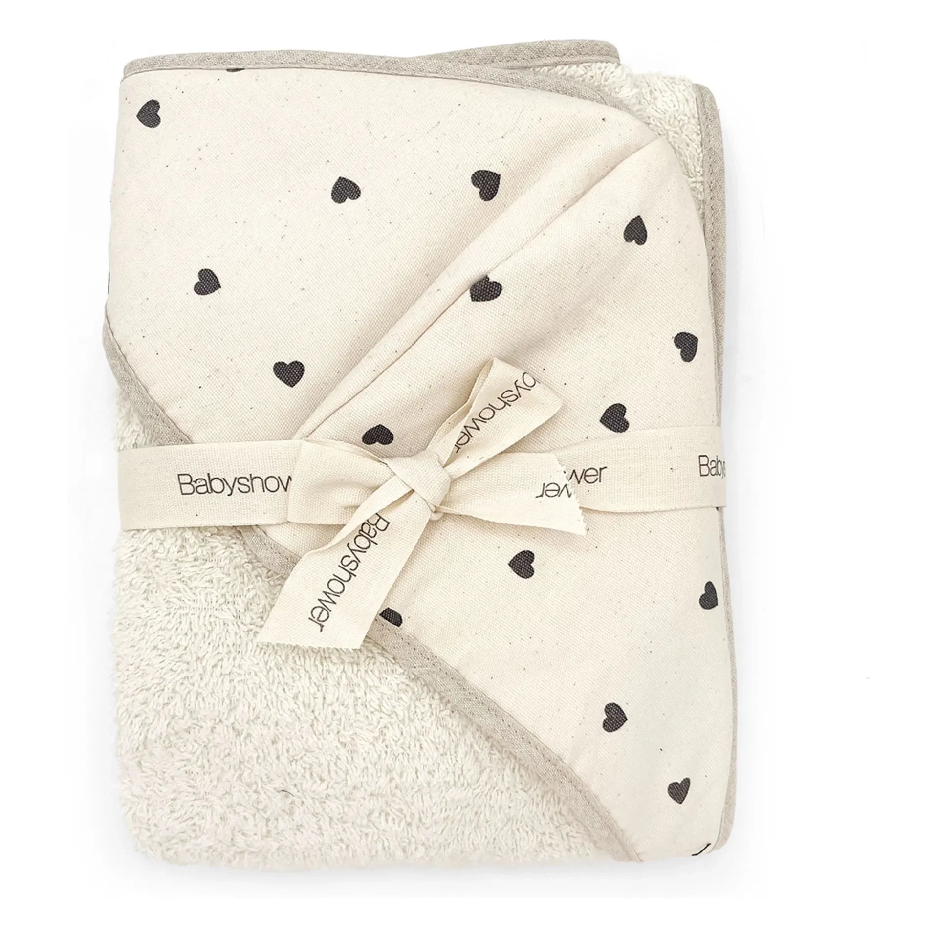 Babyshower - Cœurs bath robe | White