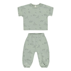 Quincy Mae - T-shirt and pants set | Pistachio Green