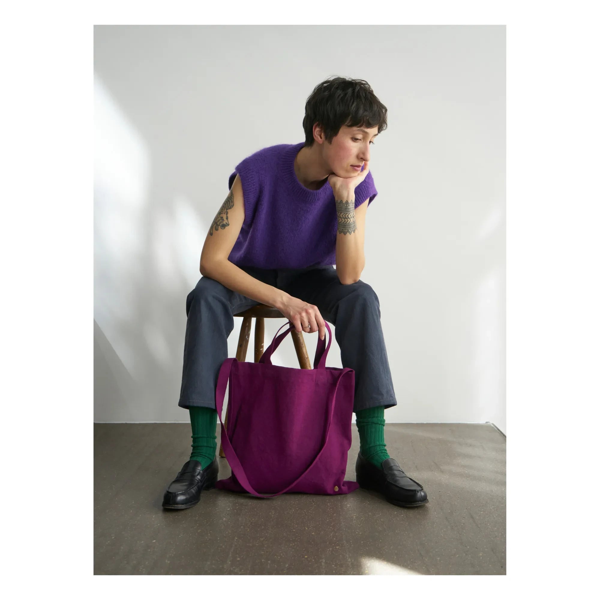 La cerise sur le gâteau - City Iona Bag, Cotton Canvas | Crimson