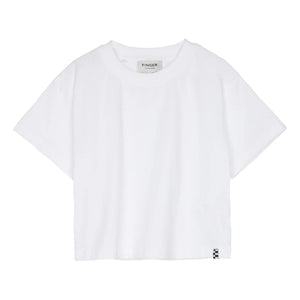 Finger in the nose - Oversized Cropped Organic Cotton T-Shirt | White