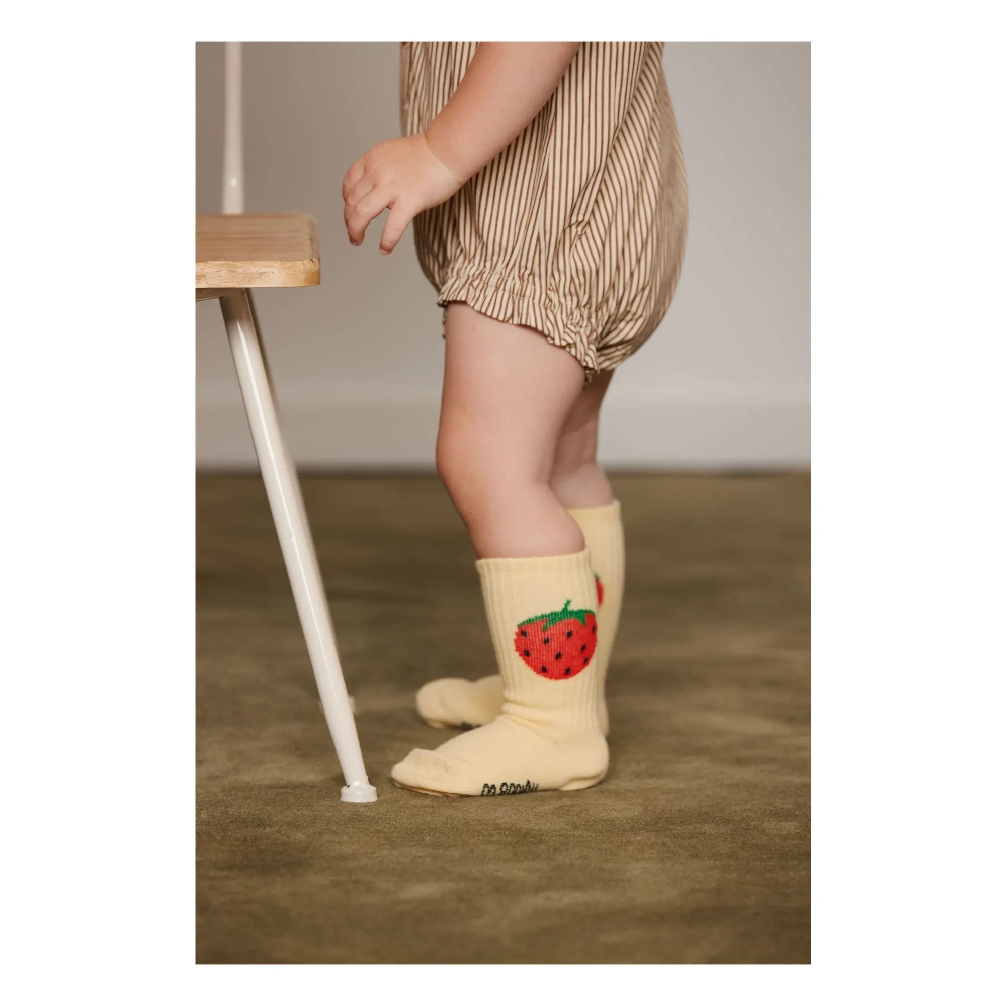 Mini Rodini - Set of 2 Pairs of Organic Cotton Strawberry Print Socks | Yellow