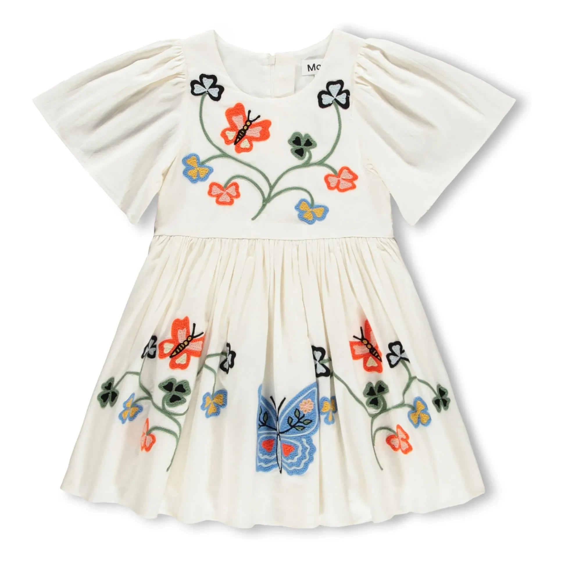Molo - Daisy Dress with Butterflies Organic Cotton | Cream