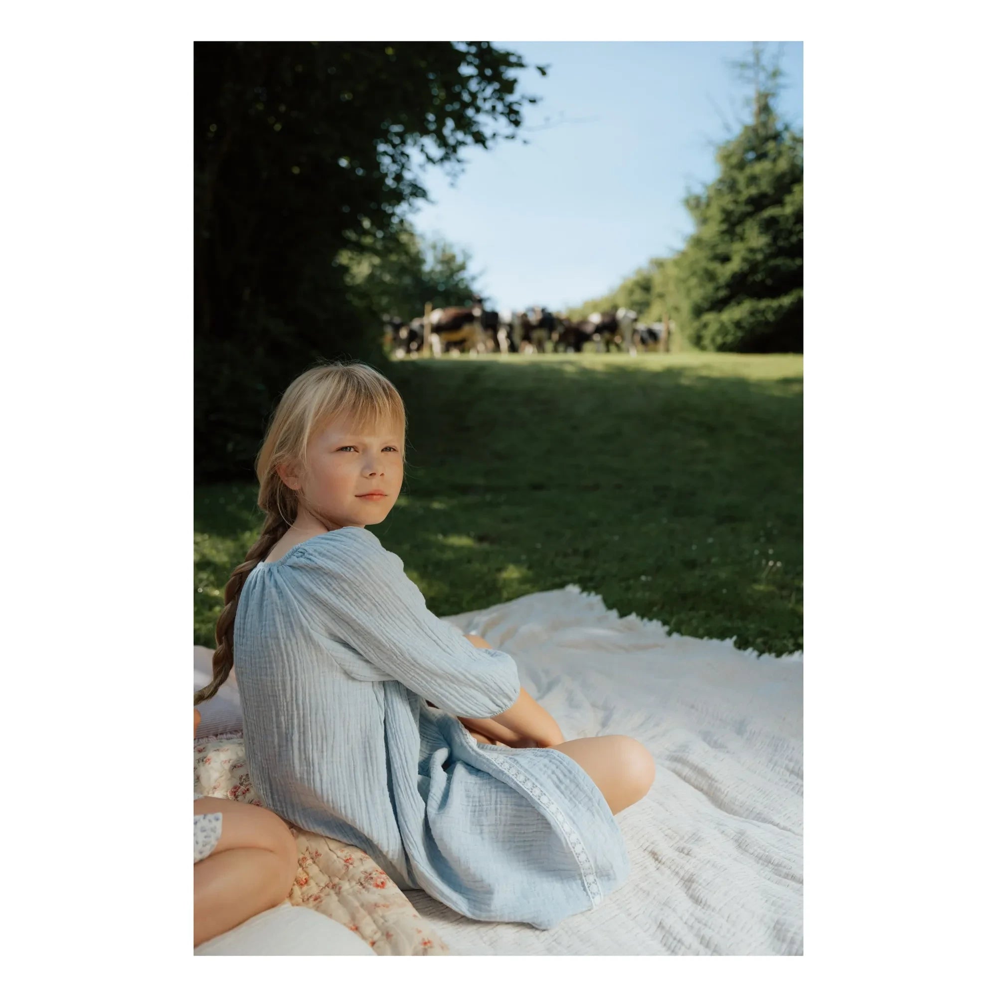 Risu Risu - Ostuni Organic Cotton Nightgown | Light Blue