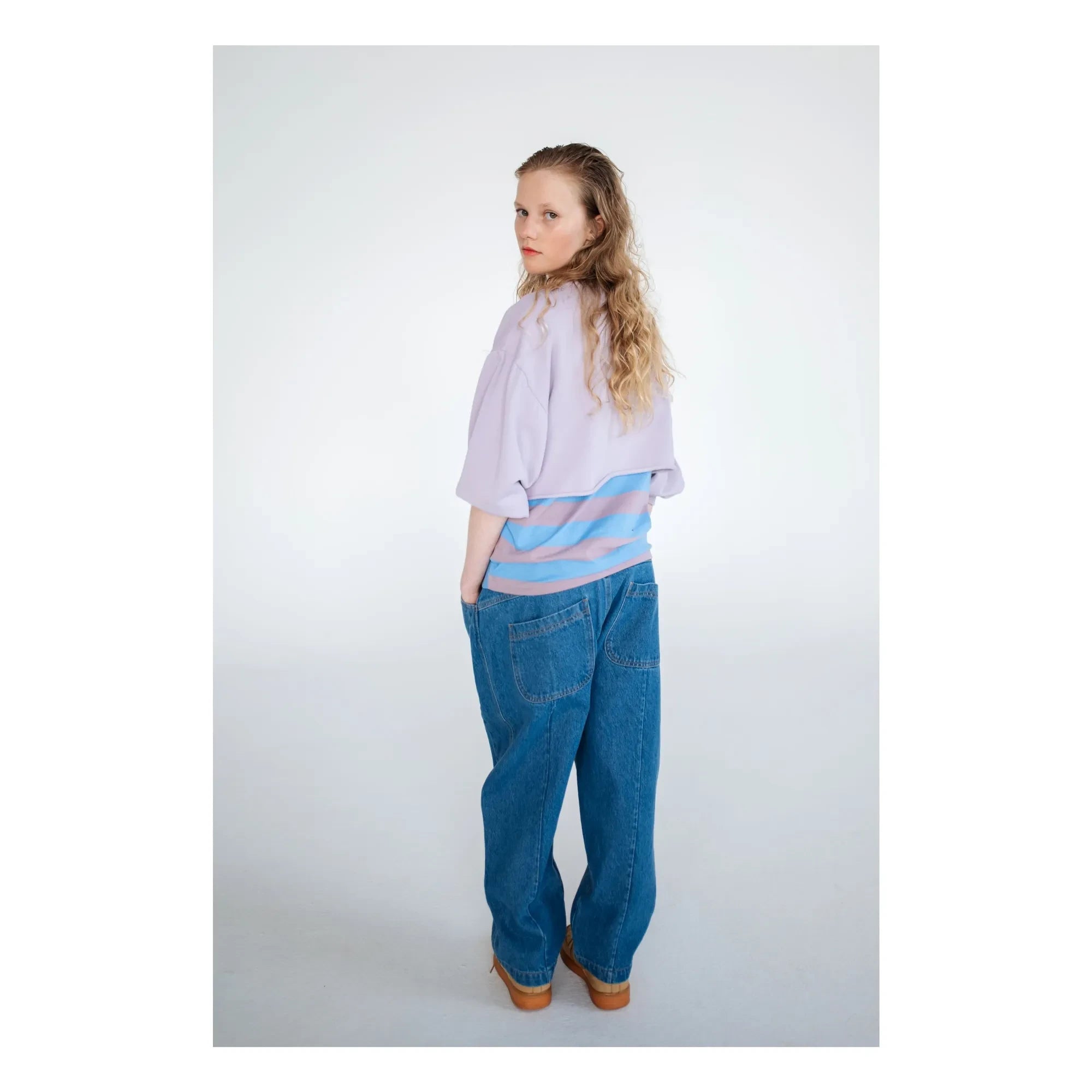 Repose AMS - Organik Pamuk Crop Sweat | Lila