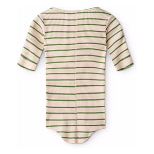 Molo - Ronelle Ribbed Striped Organic Cotton Bodysuit | Ecru
