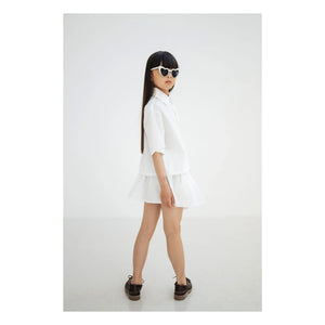 Repose AMS - Buttoned Skirt with Elastic Waist Organic Cotton | White