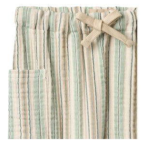 Wheat - Arne Striped Organic Cotton Pants | Light green