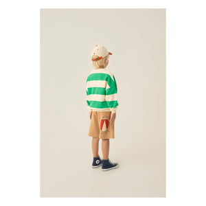 The Campamento - Oversize Çizgili Sweatshirt | Yeşil