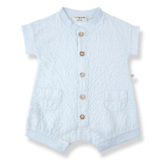 1+ in the family - Filipos Seersucker Romper | Light Blue