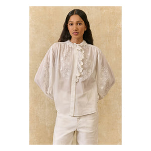 Louise Misha - Cora Organic Cotton Blouse | White
